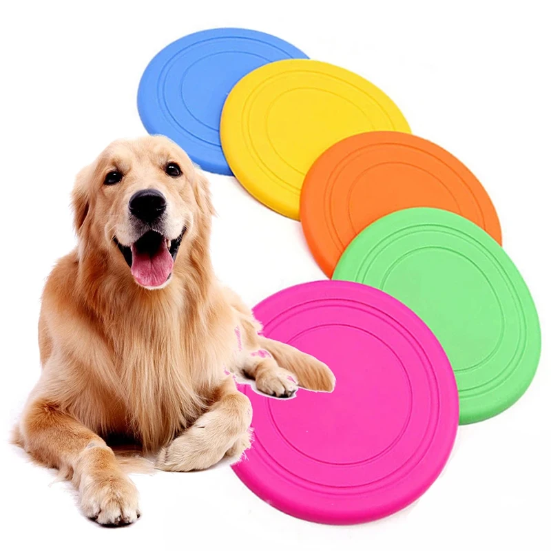 

Soft Pet Game Flying Discs Dog Toys Silicone Flying Saucer For Large Dogs Resistant Chew Pet Cat Dog Training Interactive Toys