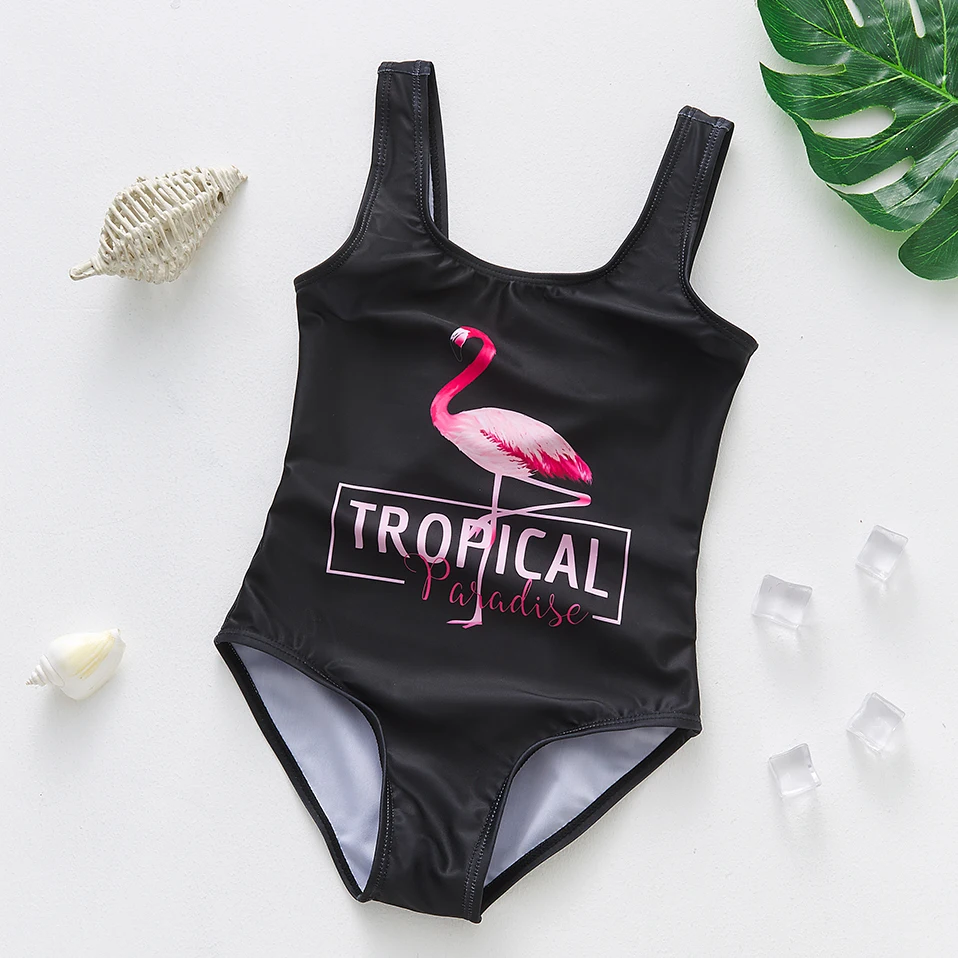 Bañador de una pieza para niñas, traje de baño de 1 a 14 años, ropa de playa