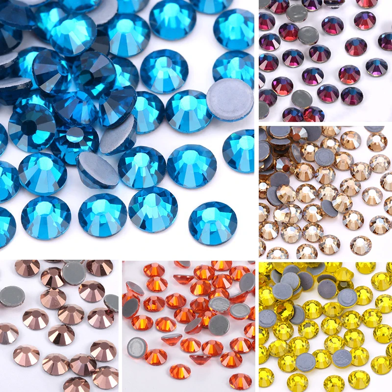 Nail Rhinestone Crystal AB Hotfix Strass Glass Glitter Nailart Decoration Diamond Applique for Nails Garment Clothes Gems