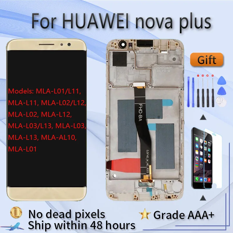 مراجعة وتحليل شاشة LCD لجهاز Huawei nova plus MLA-L01 L11 L02 L12 L12 L03 L13 AL10 L01