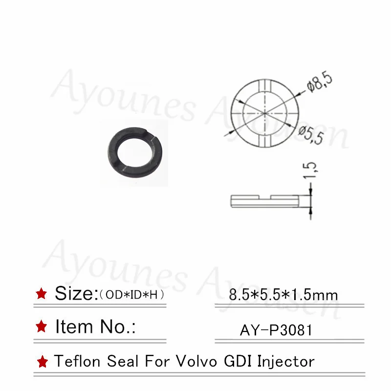 

500Pieces Plastic Retainer 8.5*5.5*1.5mm for PE01-13-250B GDI Fuel Injector Repair Kits (AY-P3081)