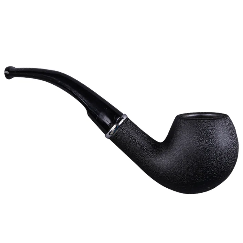 Retro Black Frosted Old-fashioned Men's Tabacco Pipe Curved Bakelite Durable Resin Filter Pipe Cigar Pipes