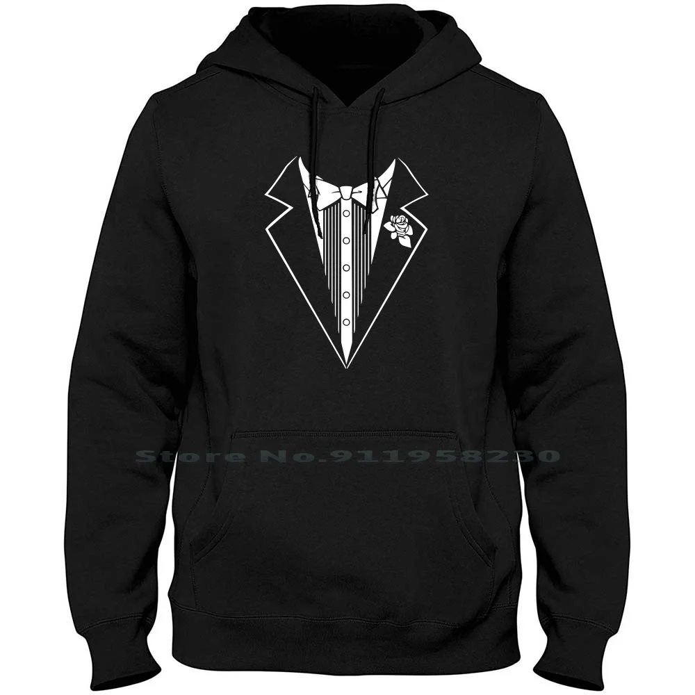 Tuxedo Wedding Marriage Prom Holiday Fancy Dress Cool Geek Nerd Hoodie Sweater Cotton Humorous Marriage Wedding Holiday Dress