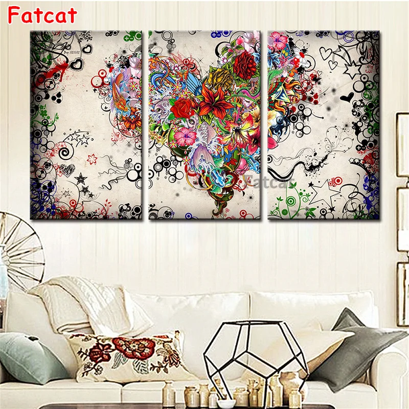 3pcs set,Flowers Butterfly Diy Diamond Painting Full Square Mosaic Resin Handmade Embroidery Mosaic 3D Cross Stitch Kits PP2719