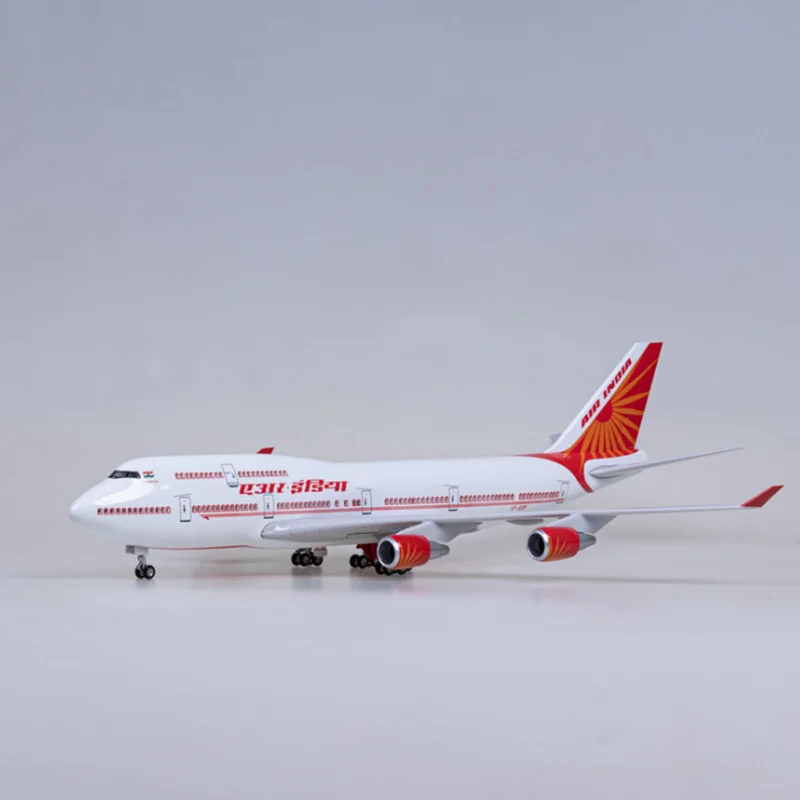 

47cm 1/150 Scale Diecast Resin Alloy Plane Airplane Model Toys B747 AIR India Airways Aircraft Model Toys with Light and Wheel