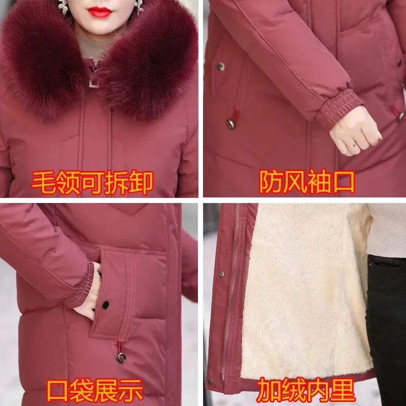 Abrigo grueso de terciopelo para mujer, chaqueta acolchada de algodón gruesa, ropa de Madre de longitud media, abrigo cálido L3, novedad de invierno de 2022