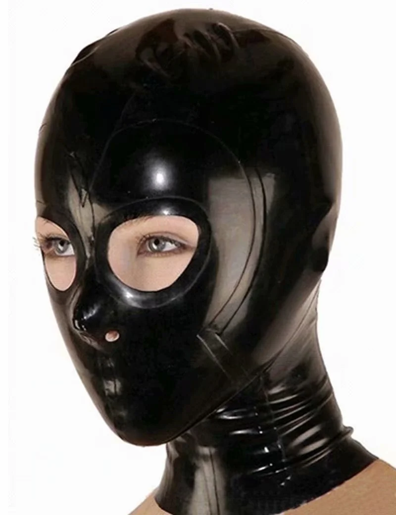 

Latex Mask Open Eyes Nostrils Rubber Unisex Hood Unique Club Wear restraints adult games adult sex toys bdsm sex bdsm mask