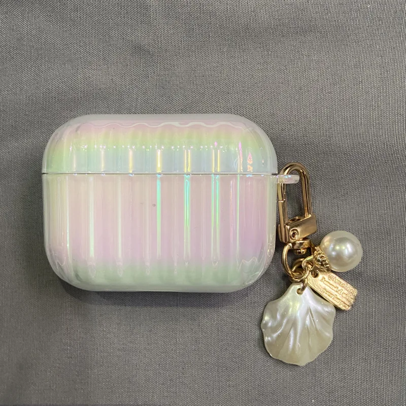 3Dラブパールシェルキーホルダーウォータードロップ,Apple Airpods 1 2 3 Pro用ハードイヤホンケース,ワイヤレスヘッドセットカバー