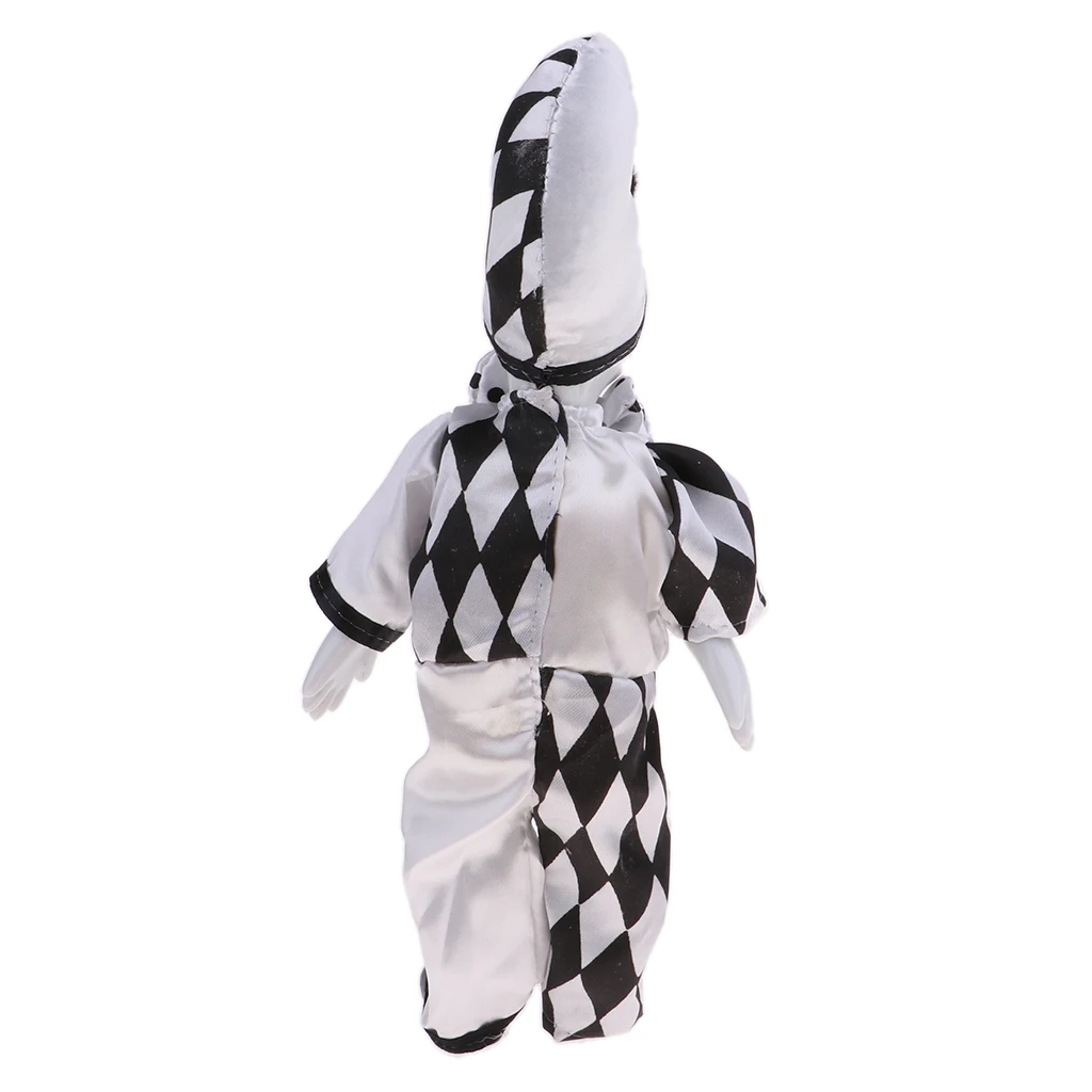 Boneco de homem palhaço engraçado, 25cm, 10 polegadas, em preto e branco, decoração de casa