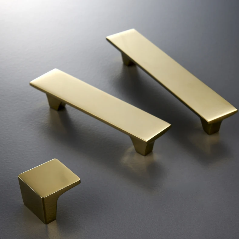 Pvd Gold/solid Brass Cabinet Handles And Knobs Kitchen Cupboard Door Pulls Drawer Knobs European Furniture Handle Hardware