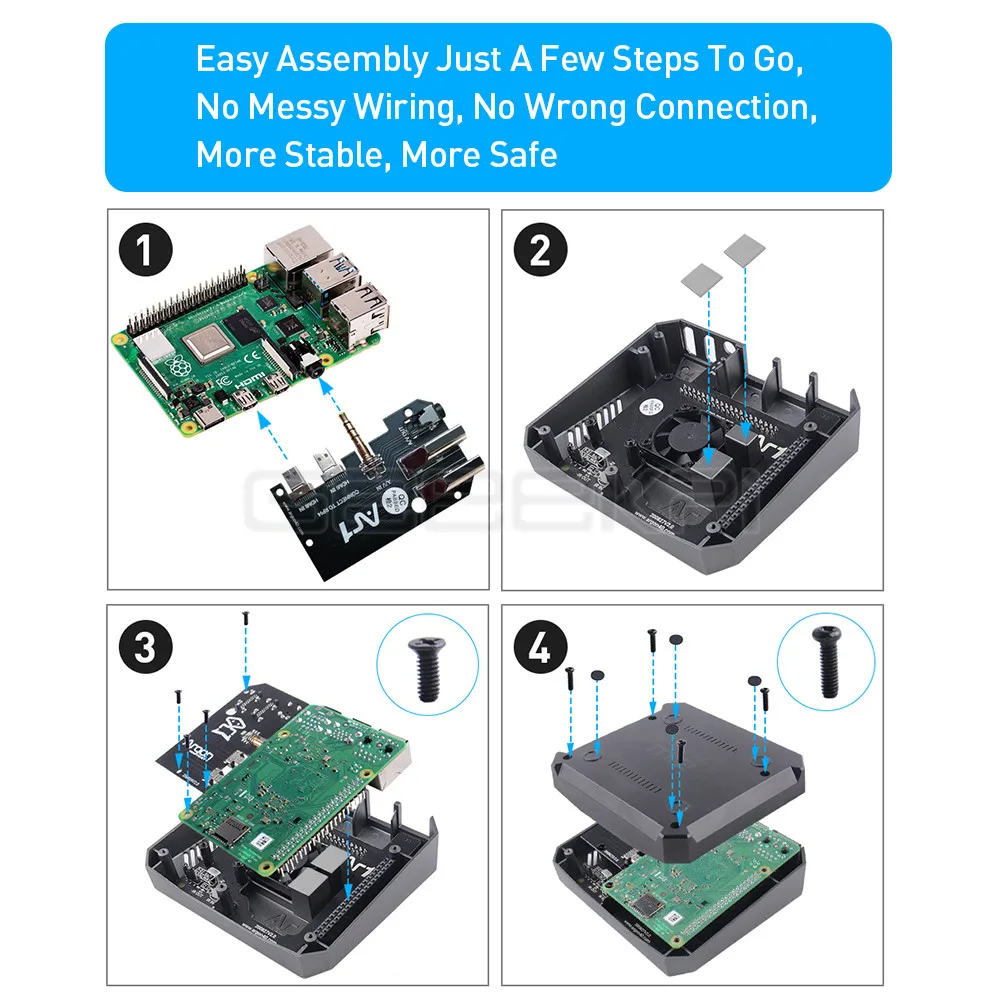 Argon ONE M.2 Case for Raspberry Pi 4 Model B M.2 SATA SSD to USB 3.0 Board Support UASP Built-in Fan Aluminum Case