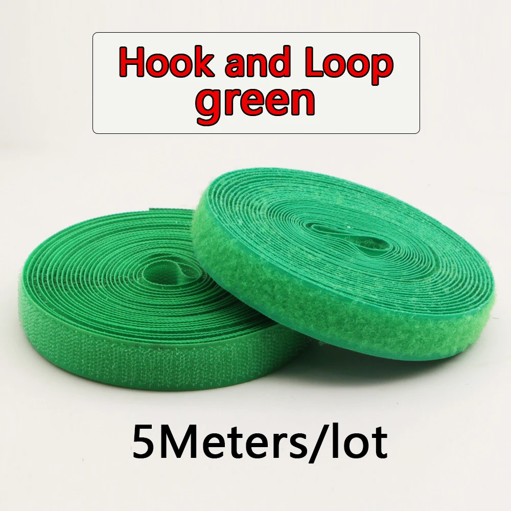 

5Meters/Pairs 20mm Green Non-Adhesive Hook and Loop fastener Tape Sewing-on the hooks adhesive Magic tape DIY/No glue