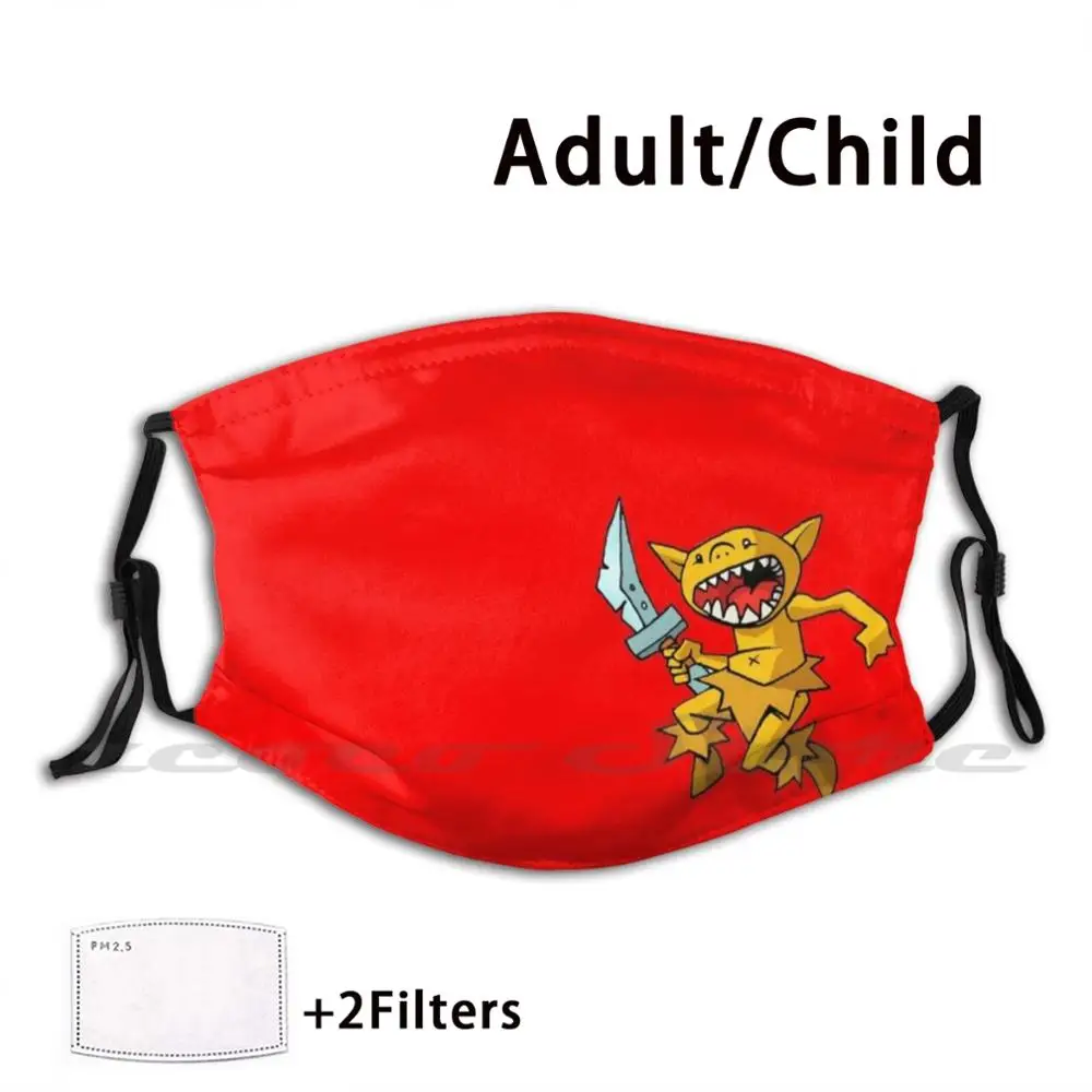 

Adorkable Goblin Custom Pattern Washable Filter Pm2.5 Adult Kids Mask Goblin And Dnd Fantasy Monster Rpg