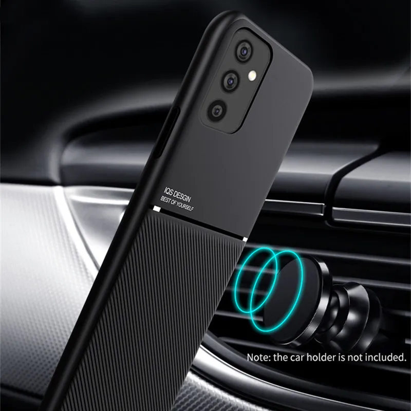 For Samsung Galaxy M52 5G Case Car Magnetic Holder Leather Plate Phone Case For Samsung M52 M 52 2021 SM-M526B Soft Back Cover