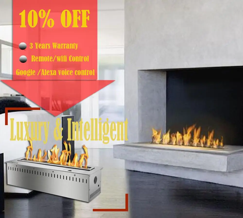 

Inno living 24 inch burner bioethanol automatic gel fuel remote fireplace insert