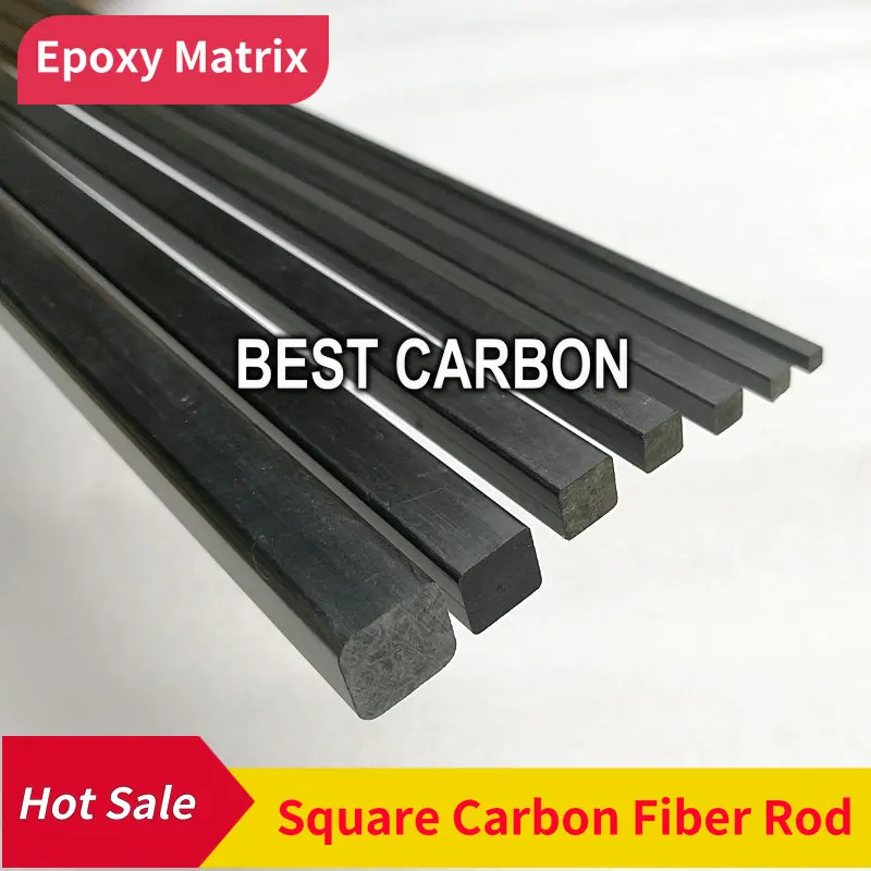 Free shipping 500mm length Pultruded Square Solid Carbon Fiber Rod ,CFR rods, Rigid rod, kite pole,building pole, CFK stab