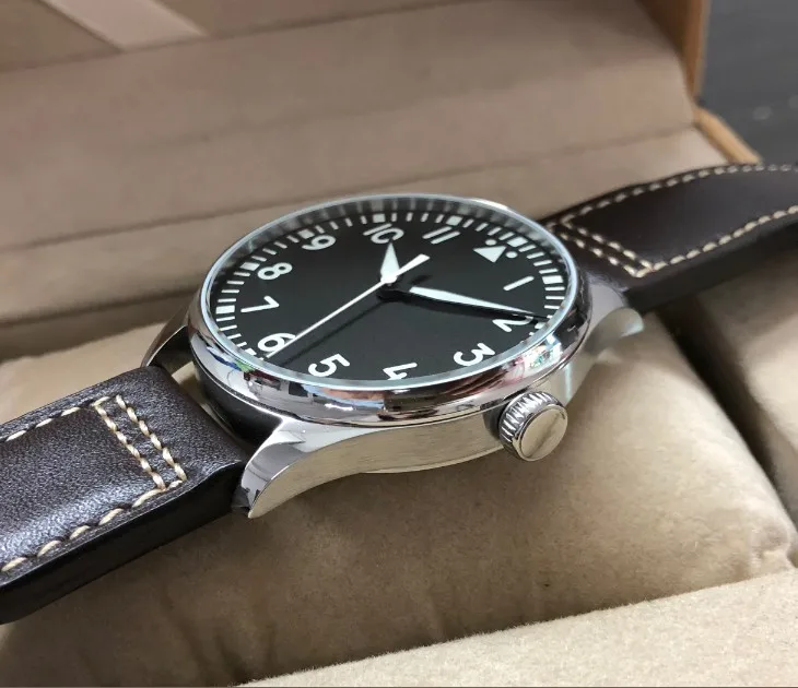 40.5mm GEERVO white or black dial Japanese VH31 Quartz movement men\'s watch luminous Pilot watch g349-g8