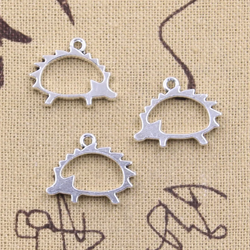 20pcs Charms Animal Hedgehog Hedgepig 16x21mm Antique Silver Color Pendants DIY Crafts Making Findings Handmade Tibetan Jewelry