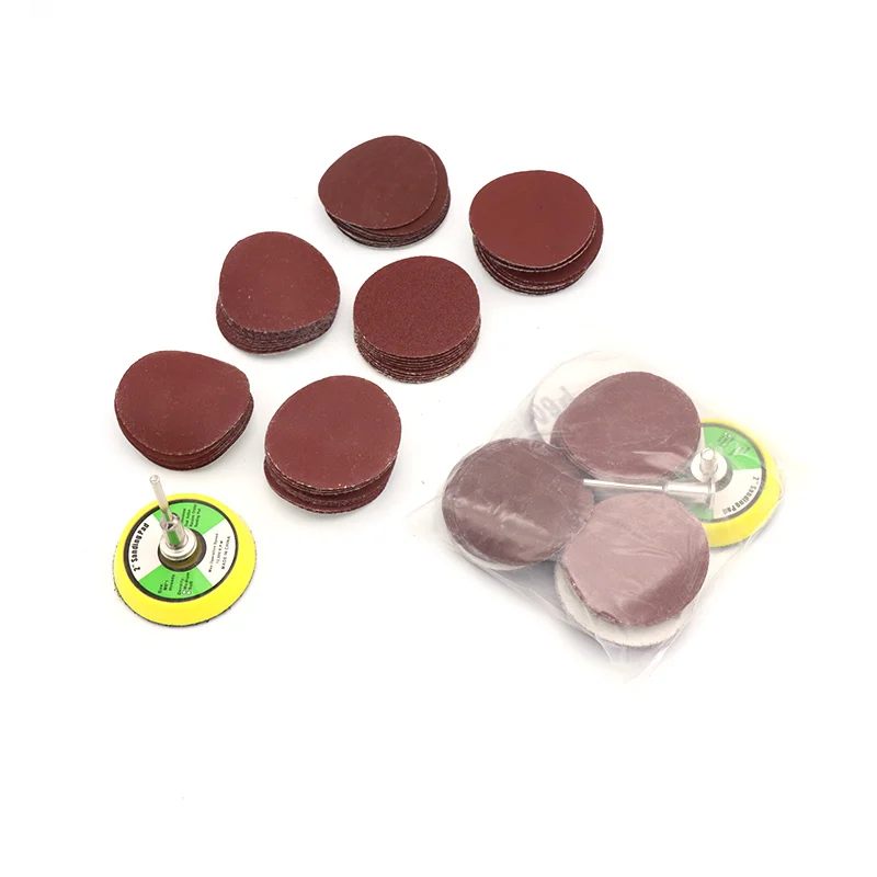 60/100 Buah 100-3000 Set Disk Sanding Grit 1/2 Inci 25/50Mm Loop Alas Pengamplasan dengan 3Mm Shank untuk Alat Pembersih Pemoles