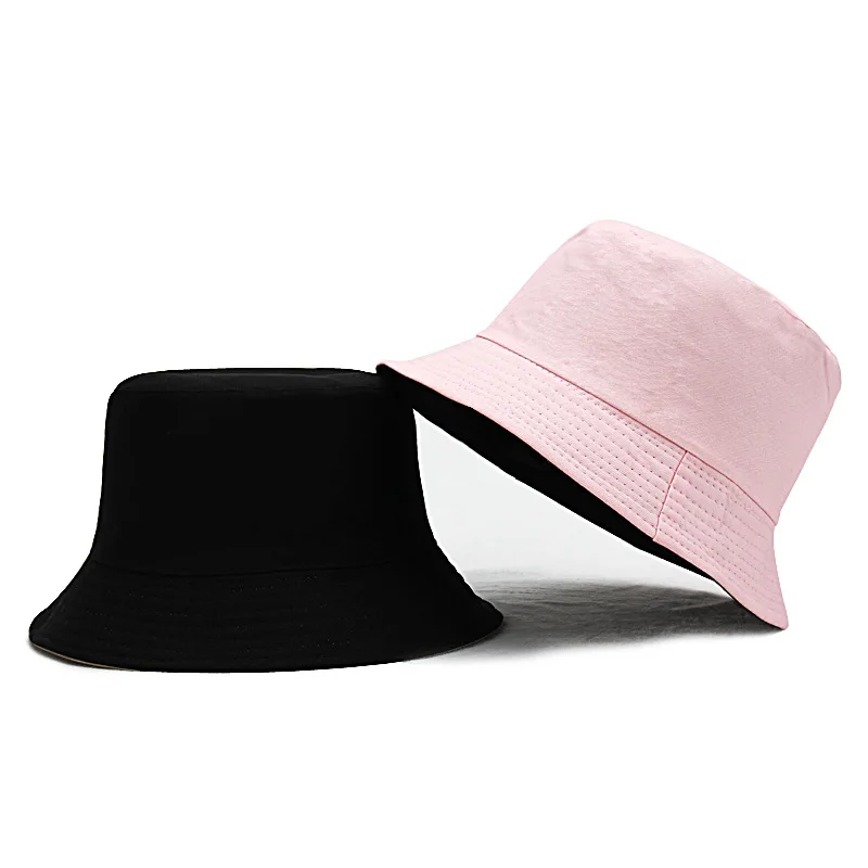 2019 solid Double sided Bucket Hat Fisherman outdoor travel hat Sun Cap Hats for Men and Women 282