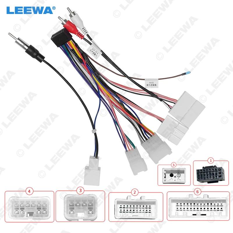 

LEEWA Car 16pin Audio Wiring Harness For Toyota All Series Aftermarket Stereo Installation AUX Wire Adapter #CA6835