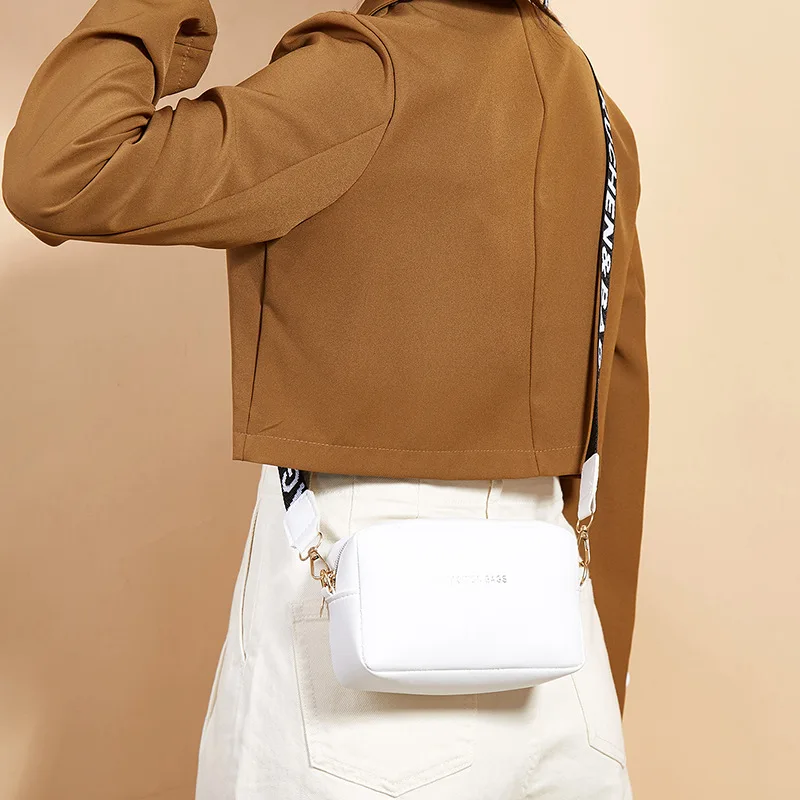 Frauen Handtasche und Geldbörse einfache Designer Mode lässig Umhängetasche breiten Riemen Umhängetasche weibliche kleine Telefon Umhängetasche – Detail 7