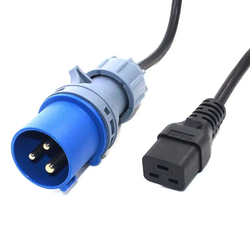 IEC316P6 Plug to IEC320 C19 Power Cord, Industrial Heavy Duty Extension Cable, Convert the 316C6 to C20 H05VV-F 1.5mm Gauge 16A