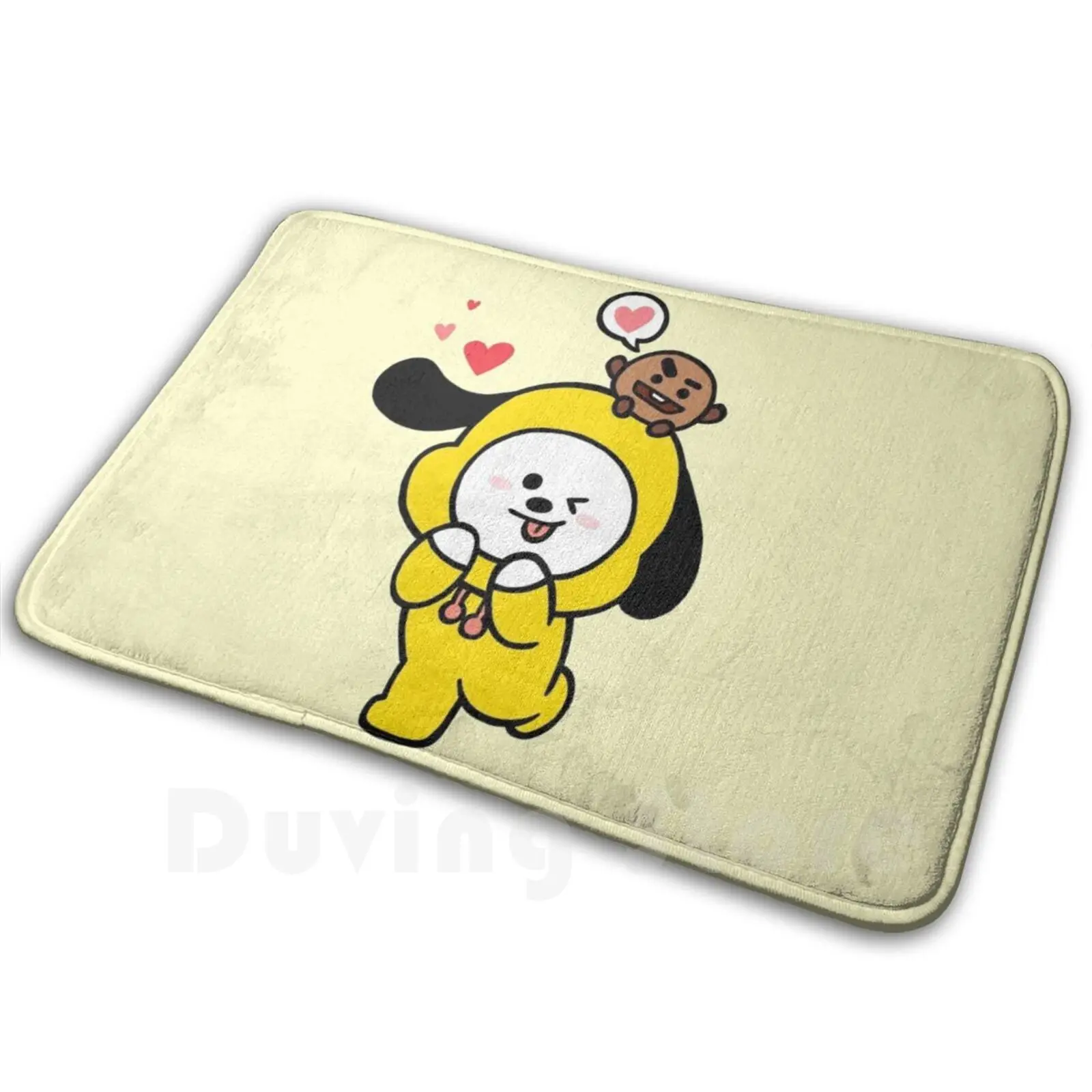 Carpet Mat Rug Cushion Soft Bt Cute Lovely Yellow Dog Cartoon He Drew Daily Comfortable K Pop