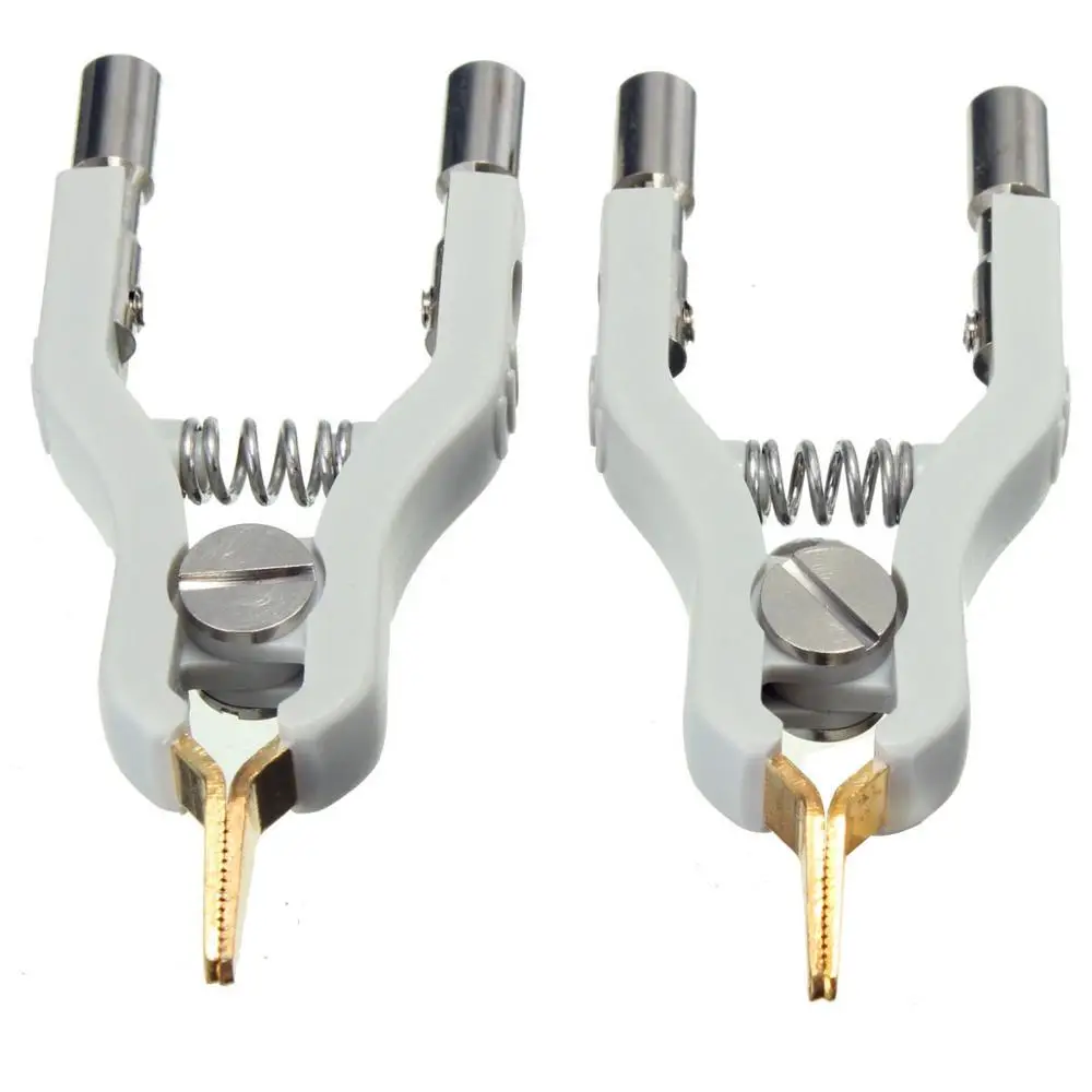 2Pcs Copper LCR Kelvin Test Clip Bridge Test Clip Microresistivity Clip Test Clamp Testing Instrument Accessories