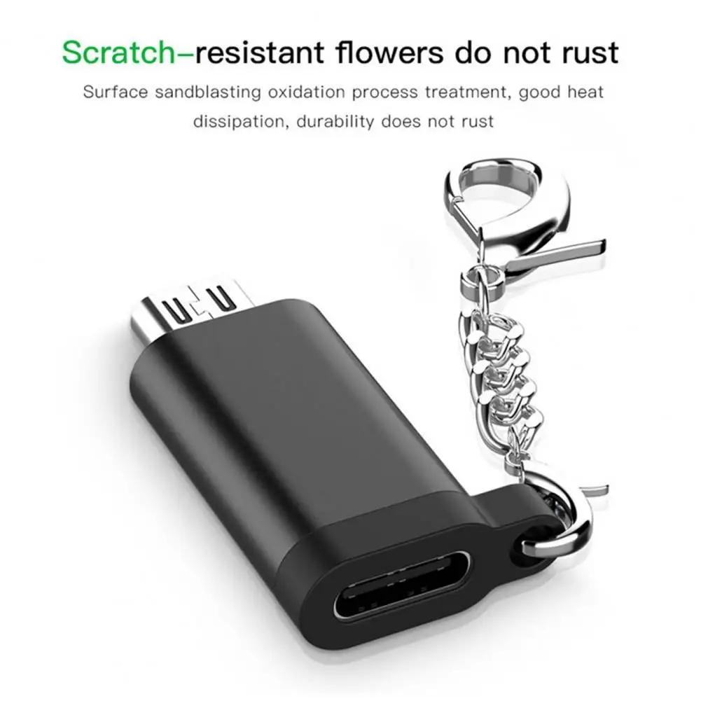 Universal OTG Adapter Type-c to Micro Adapter V8 Aluminum Alloy for Android Phone with Keychain