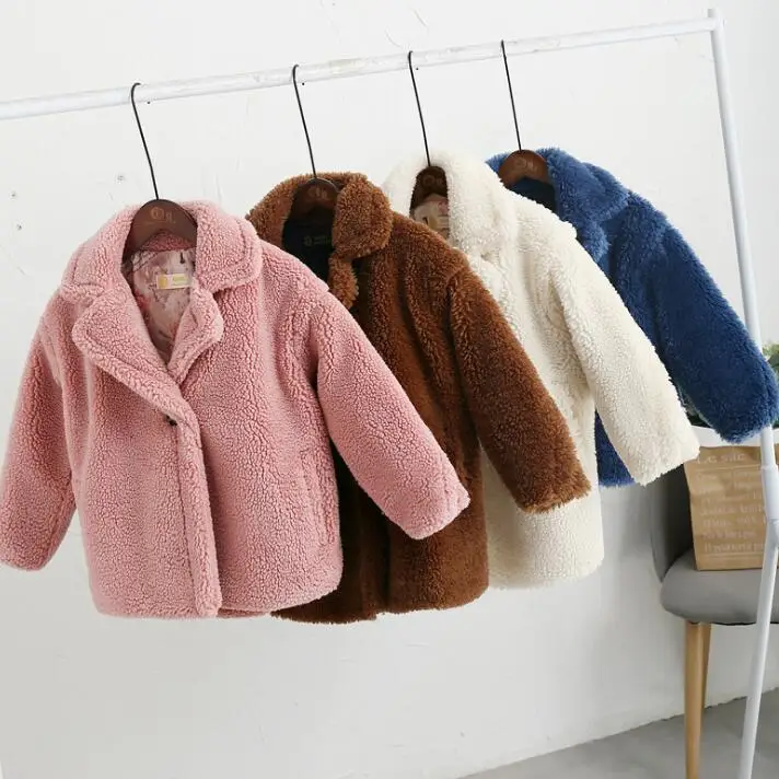 Faux Fur Coat Teddy Bear Long Girls Jackets And Coats