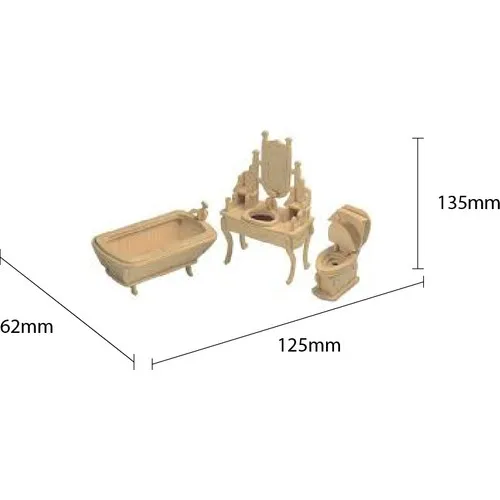 Circle Toys 3D Wood Bathroom Scale Model