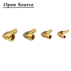 Conector Pagoda de 6, 8, 10, 12 y 14mm, conector de lengüeta de manguera, rosca trasera de manguera de 1/8, 1/4, 3/8 y 1/2 pulgadas, codo en forma de L, accesorios de tubería de agua de latón