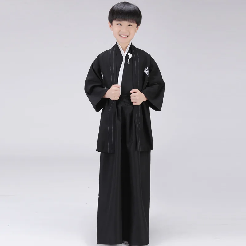 Children Kimono Samurai Traditional Japanese Clothing Haori Asian Clothes Baby Boy Cosplay Kids Dance Costume Japan Style Yukata