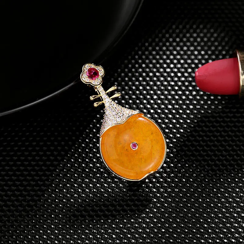 EYER Chinese Style Retro Brooches For Women Party Casual Office Pipa Brooch Pins Birthday Gifts Jewelry Accessories For Friend