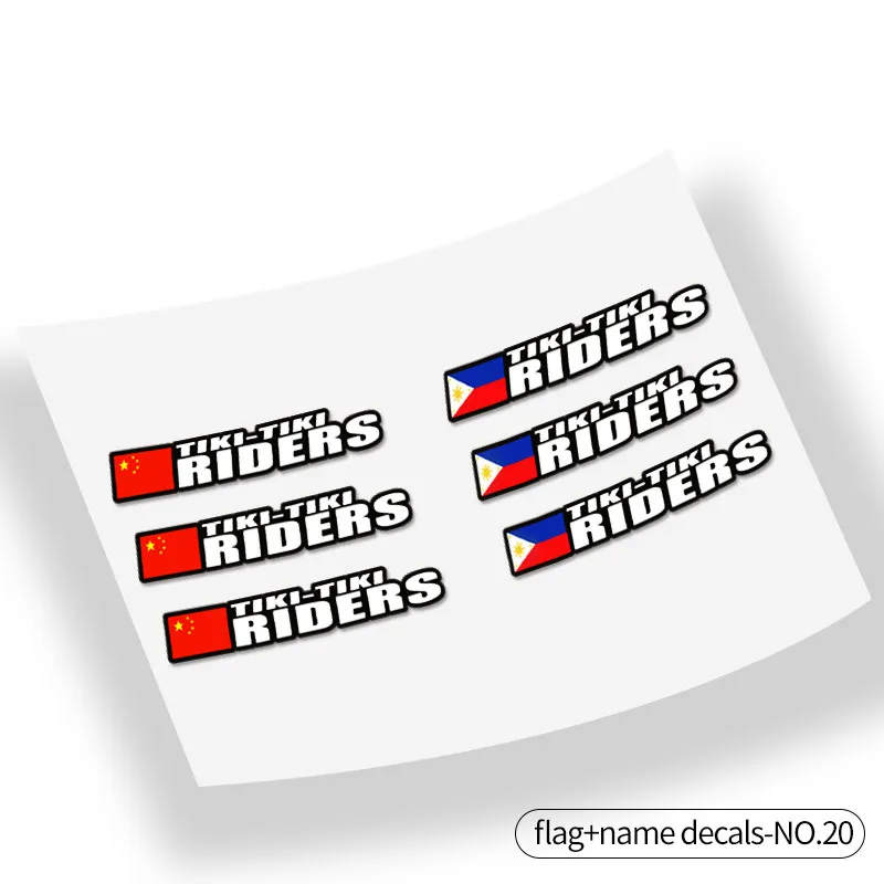 Bicycle flag name stickers MTB frame logo personal name decals custom rider ID sticker Road MTB