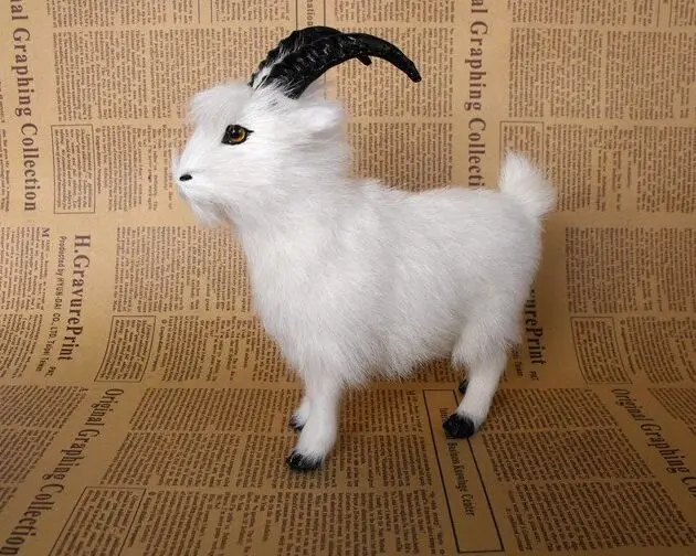 simulation animal white goat 16x6x17cm sheep toy fur&polyethylene model ,home furnishing,Christmas gift b0693