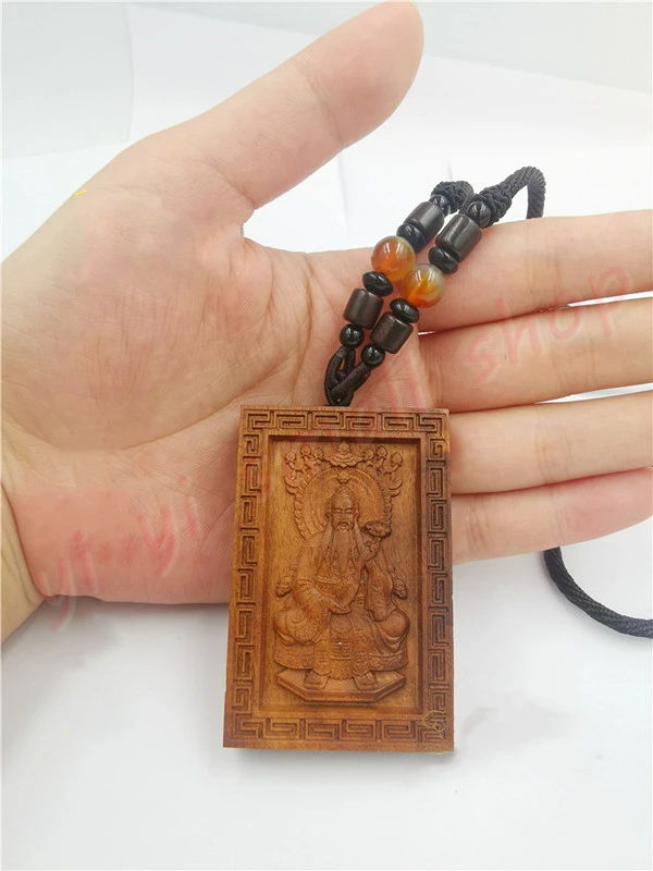 Jujube wood pendant with lightning stroke, relief, Lingbao, Tianzun statue, Taoist articles, Magic Tools