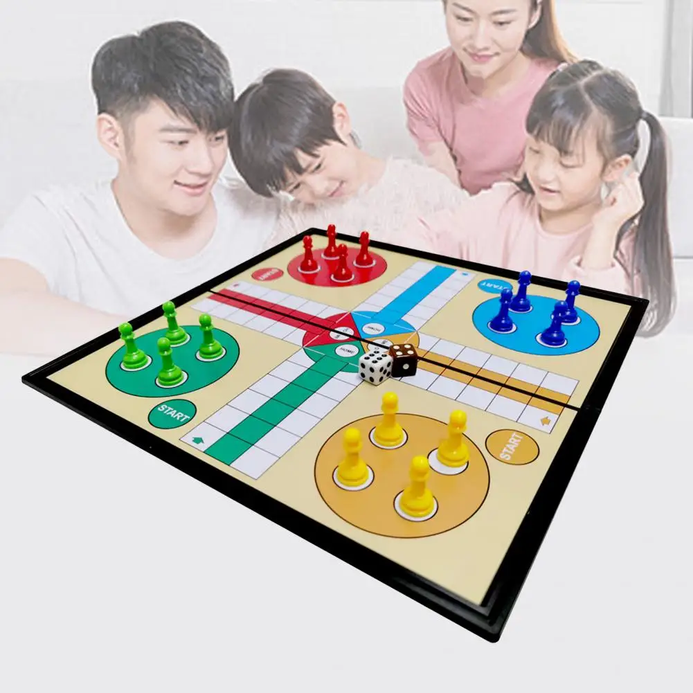 25cm Ludo Board Creative Game Magnetic 5 In 1 Plastic with Folding Chessboard Ludo Chess for Kids Children Education toy