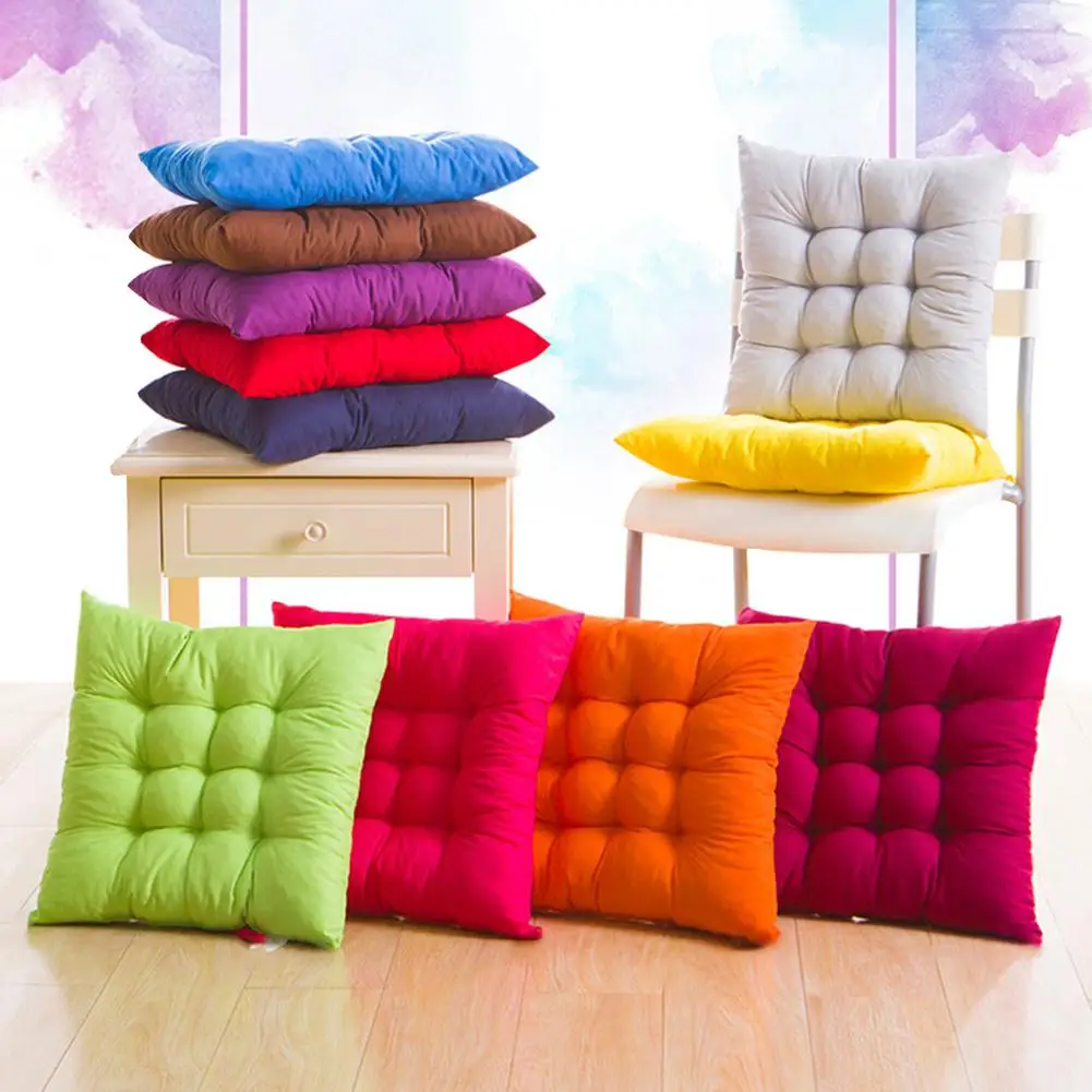 40x40cm Solid Color Square Soft Cordless Thicken Seat Pad Cushion Dining Room Chair Decor Hot Unique