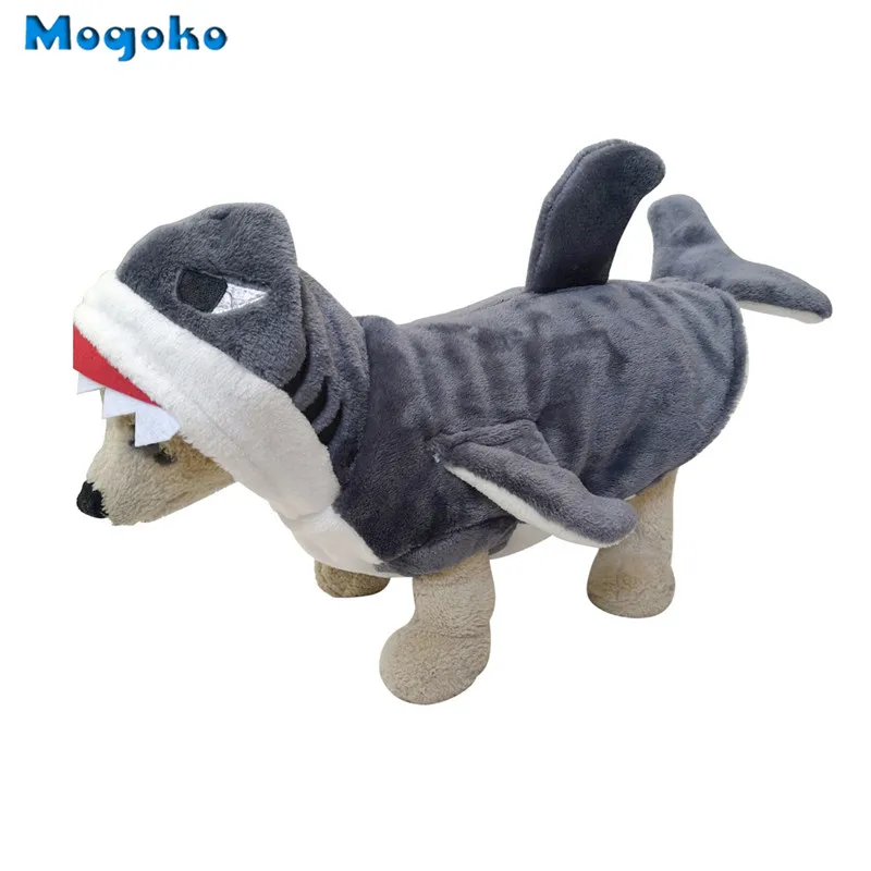 Mogoko 1pc Pet Dog Cosplay Clothes Cute Shark Jaws Fancy Dress Costume Puppy Coat Jacket Outfit Adorable Gray Hoodies S-XL Size