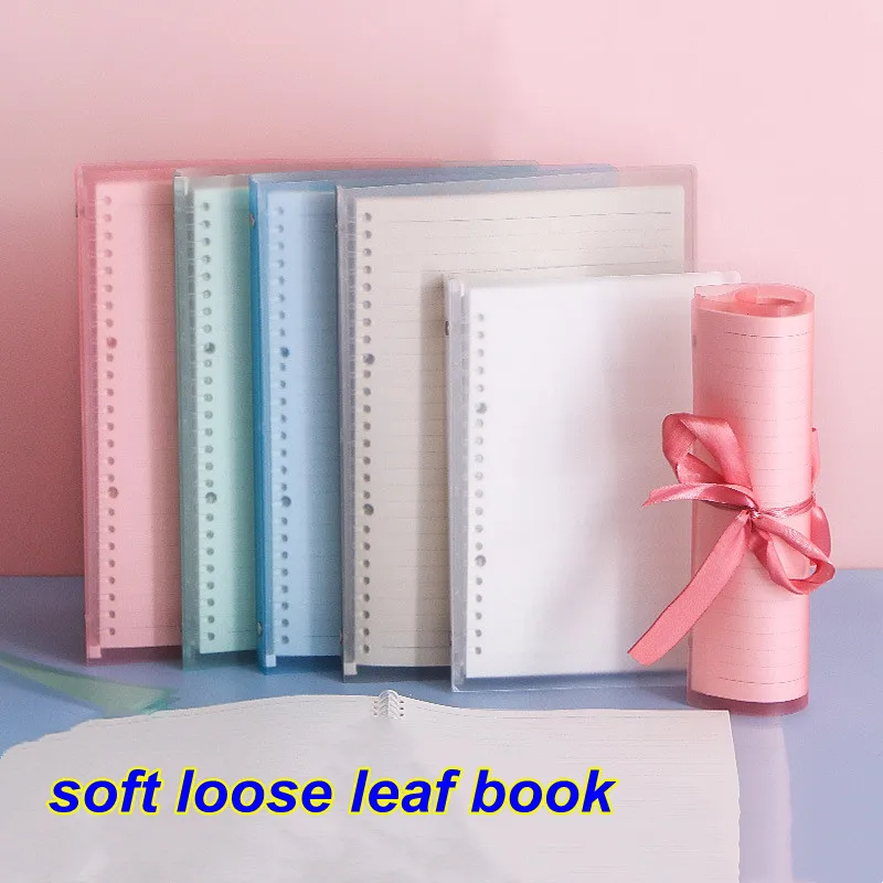 A5 B5 Transparent Loose-leaf Notebook 20 Rings Loose Leaf Binder Flexible 30 Sheets Grid Line Paper Notebook Notepad