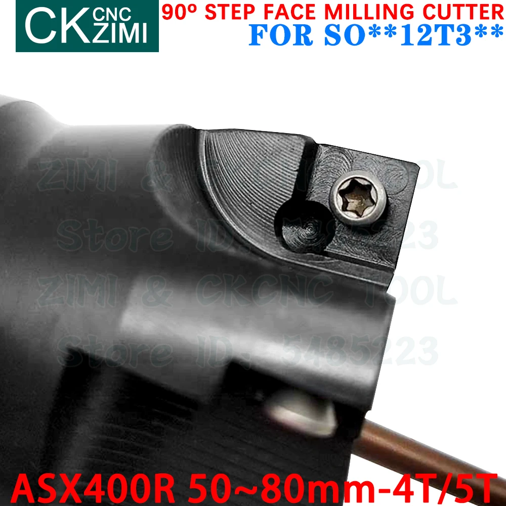 ASX400R 050T4-22 ASX400R 080T5-27 Face เครื่องตัดมุม Step Face Mill Indexable เครื่องมือสำหรับ SOMT 12T308 PEER คาร์ไบด์แทรก