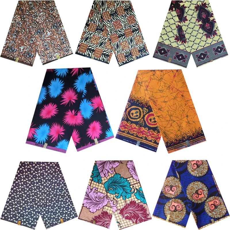 

African Ankara Print Batik Fabric, Real Wax Patchwork, Woman Dress Craft DIY Material Nigeria Tissu Loincloth, 100% Polyester