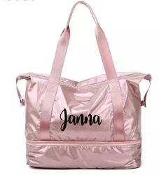 Borsa sportiva rosa personalizzata borsa da palestra per Fitness borse da Weekend per Yoga impermeabili borsa da viaggio da viaggio Blosa con scomparto per scarpe