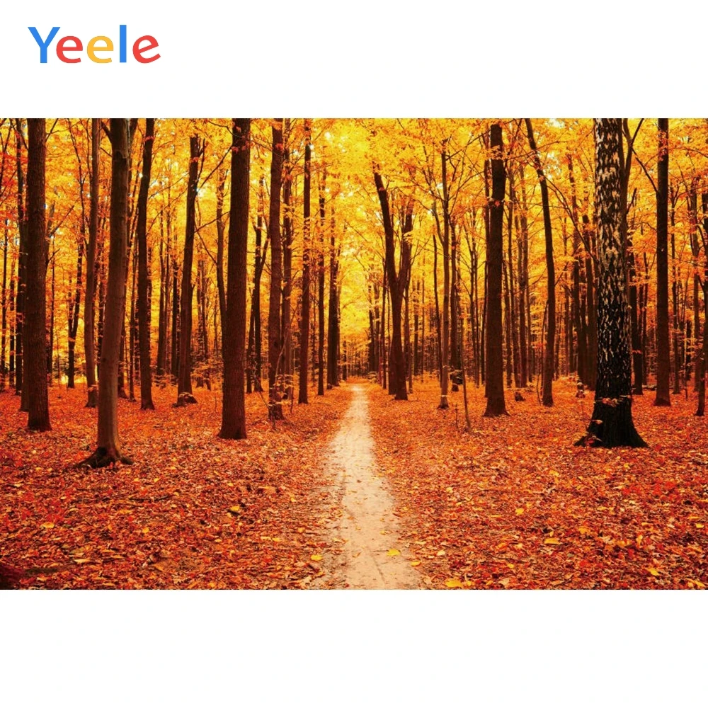 

Autumn Tree Yellow Leaves Forest Backdrop Nature Scenery Vinyl Photography Background For Photo Studio Photophone Photocall