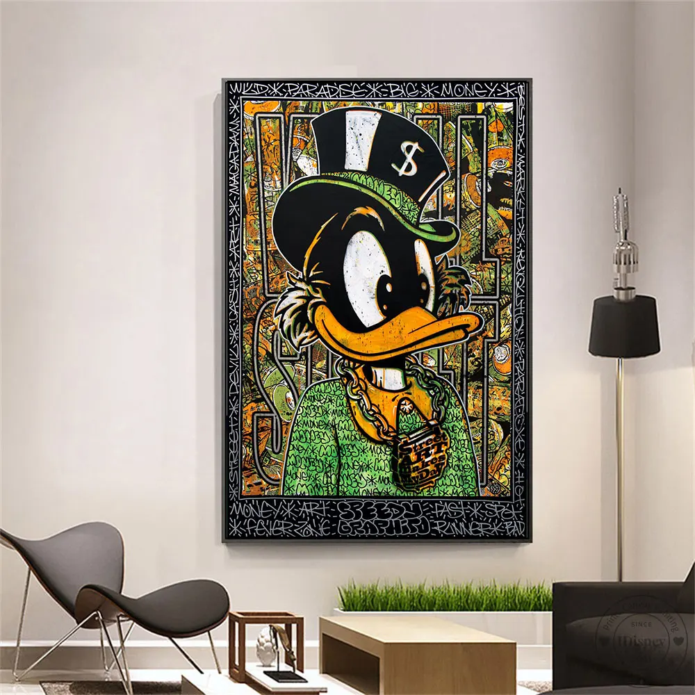 

Disney Cartoon Donald Duck Poster Street Pop Art Prints On Canvas Painting Wall Art Picture For Room Home Decoration Cuadros