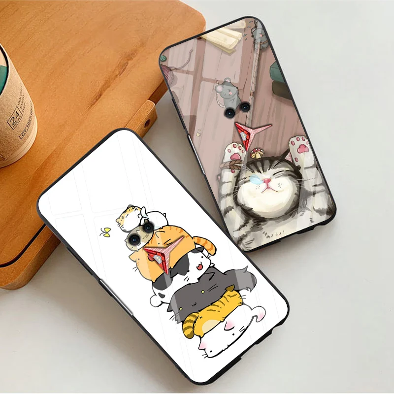 Tempered Glass Case For Lenovo Legion Pro Silicone soft Back Cover Cartoon Pattern Phone Cases For Lenovo Legion Phone duel 5G