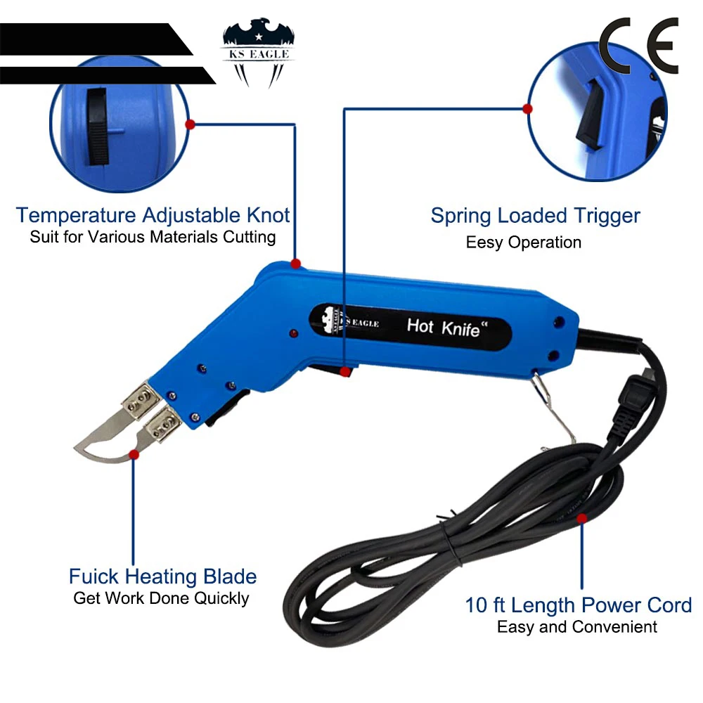 Hot Knife Set Floor Cutter Ropes Fabric Cutting Tools Foam Cutters 110 V/ 220V Heated Cutting Machine With 3 M Cords 80 W