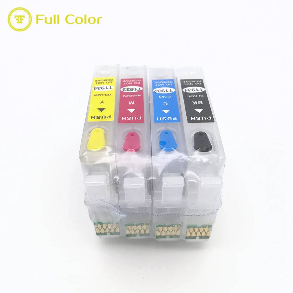 FULLCOLOR refillable empty cartridge with auto reset chip T1931 T1932 T1933 T1934 for epson wf 2531 2521 2541 2631 2651 printer